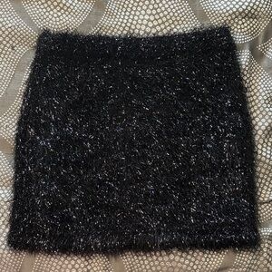 Forever 21 Black Fuzzy Mini Skirt